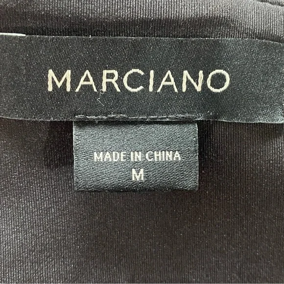 Marciano Jet Black Sleeveless Gold Back Zip Cut Out Top Size Medium Like New - Picture 10 of 13